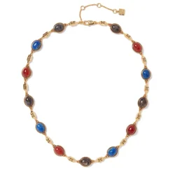 The Met Store Ancient Gems Multistone Statement Necklace and Triple-Drop Lapis Earrings Set