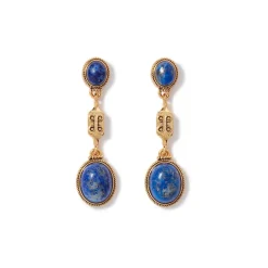 The Met Store Ancient Gems Triple-Drop Lapis Earrings