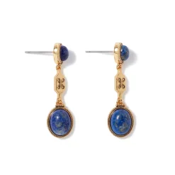 The Met Store Ancient Gems Triple-Drop Lapis Earrings