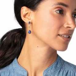 The Met Store Ancient Gems Triple-Drop Lapis Earrings
