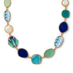 The Met Store Ancient Mixed Motifs Glass Statement Necklace