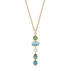 The Met Store Ancient Mixed Motifs Glass Pendant Drop Necklace