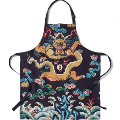 The Met Store Chinese Dragon Rank Badge Apron and Tea Towel Set