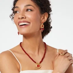 The Met Store Classical Carnelian Chandelier Earrings