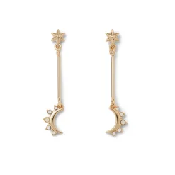 The Met Store Crescent Moon Drop Earrings
