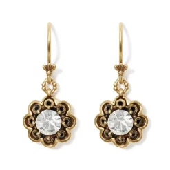 The Met Store Crystal Rosette Drop Earrings