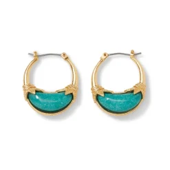 The Met Store Cypriot Jade Crescent Hoop Earrings