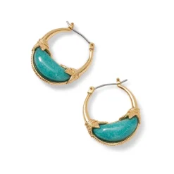 The Met Store Cypriot Jade Crescent Hoop Earrings
