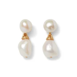 The Met Store Cypriot Twist Pearl Double-Drop Earrings