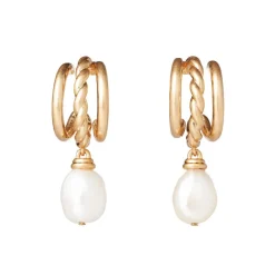 The Met Store Cypriot Twist Pearl Triple-Hoop Earrings