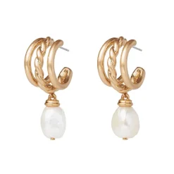 The Met Store Cypriot Twist Pearl Triple-Hoop Earrings