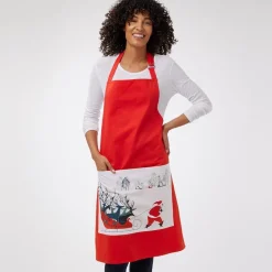 The Met Store Earle Santa and Deer Apron with Pocket