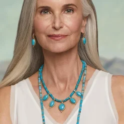 The Met Store Egyptian Hathor Turquoise Drop Earrings