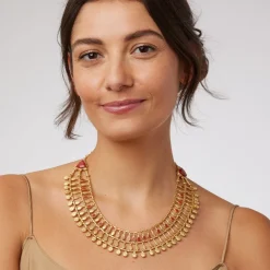 The Met Store Egyptian Nefer Amulet Red Jasper Collar Necklace