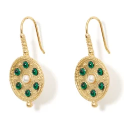 The Met Store Embellished Disc Drop Earrings