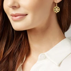 The Met Store Embellished Disc Drop Earrings