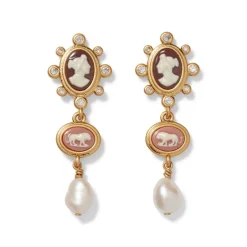 The Met Store European Cameo Drop Earrings