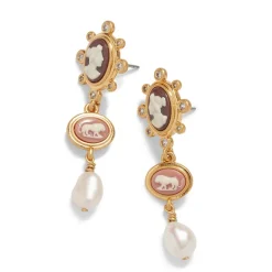 The Met Store European Cameo Drop Earrings