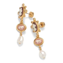 The Met Store European Cameo Drop Earrings