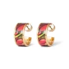 The Met Store Favrile Tulip Enamel Hoop Earrings