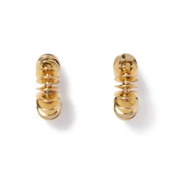 The Met Store Golden Disc Huggie Earrings