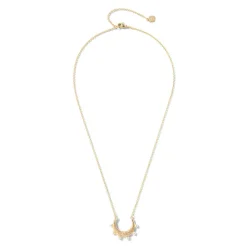The Met Store Hammered Crescent Pearl Pendant Necklace