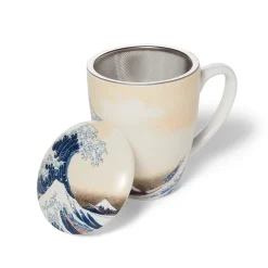 The Met Store Hokusai Great Wave Covered Mug with Tea Infuser