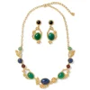 The Met Store Japanese Imari Collar Necklace and Linear Drop Earrings Set