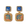 The Met Store Kashan Carpet Square Drop Earrings