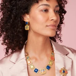 The Met Store Kashan Carpet Square Drop Earrings