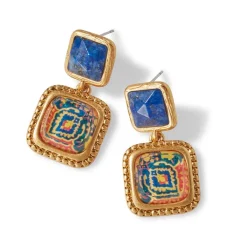 The Met Store Kashan Carpet Square Drop Earrings