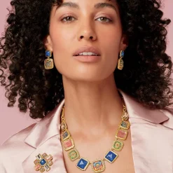 The Met Store Kashan Carpet Square Drop Earrings
