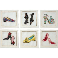 The Met Store Kim Seybert Embroidered Shoes Linen Cocktail Napkin Set