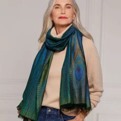 The Met Store Louis C. Tiffany Peacock Feather Wool-Blend Shawl