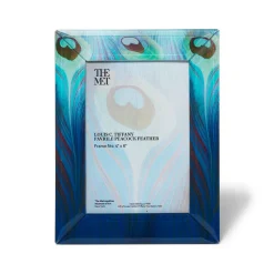 The Met Store Louis C. Tiffany Peacock Feather Rectangular Glass Frame