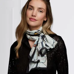 The Met Store Louis C. Tiffany White Magnolia Oblong Silk Scarf