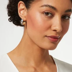 The Met Store Magnolias and Irises Enamel Hoop Earrings