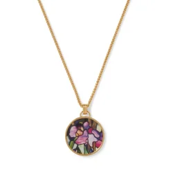 The Met Store Magnolias and Irises Enamel Pendant Necklace