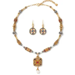 The Met Store Medieval Byzantine Statement Necklace and Drop Earrings Set