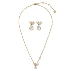 The Met Store Meiji Butterfly Pendant Necklace and Drop Earrings Set