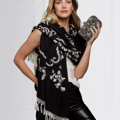 The Met Store Met Florals Embroidered 50th Anniversary Shawl