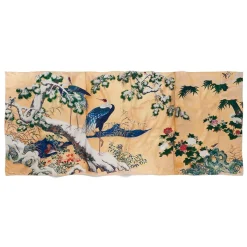 The Met Store Momoyama Cranes and Flowers Oversize Silk Shawl
