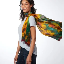 The Met Store Monet Sunflowers Oblong Silk Scarf