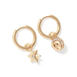The Met Store Moon and Star Hoop Earrings
