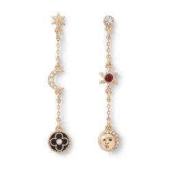 The Met Store Moonface and Crescent Drop Earrings
