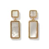 The Met Store Mother-of-Pearl Tile Double-Drop Earrings