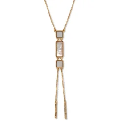 The Met Store Mother-of-Pearl Tile Double Lariat Necklace