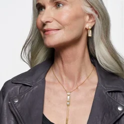 The Met Store Mother-of-Pearl Tile Double Lariat Necklace