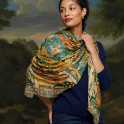 The Met Store Persian Pictorial Textile Oversize Oblong Scarf