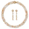 The Met Store Philippine Pearl Double-Strand Necklace and Linear Drop Earrings Set